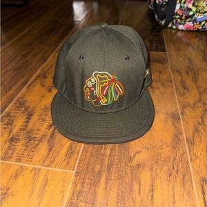 Blackhawks Logo Green Cap